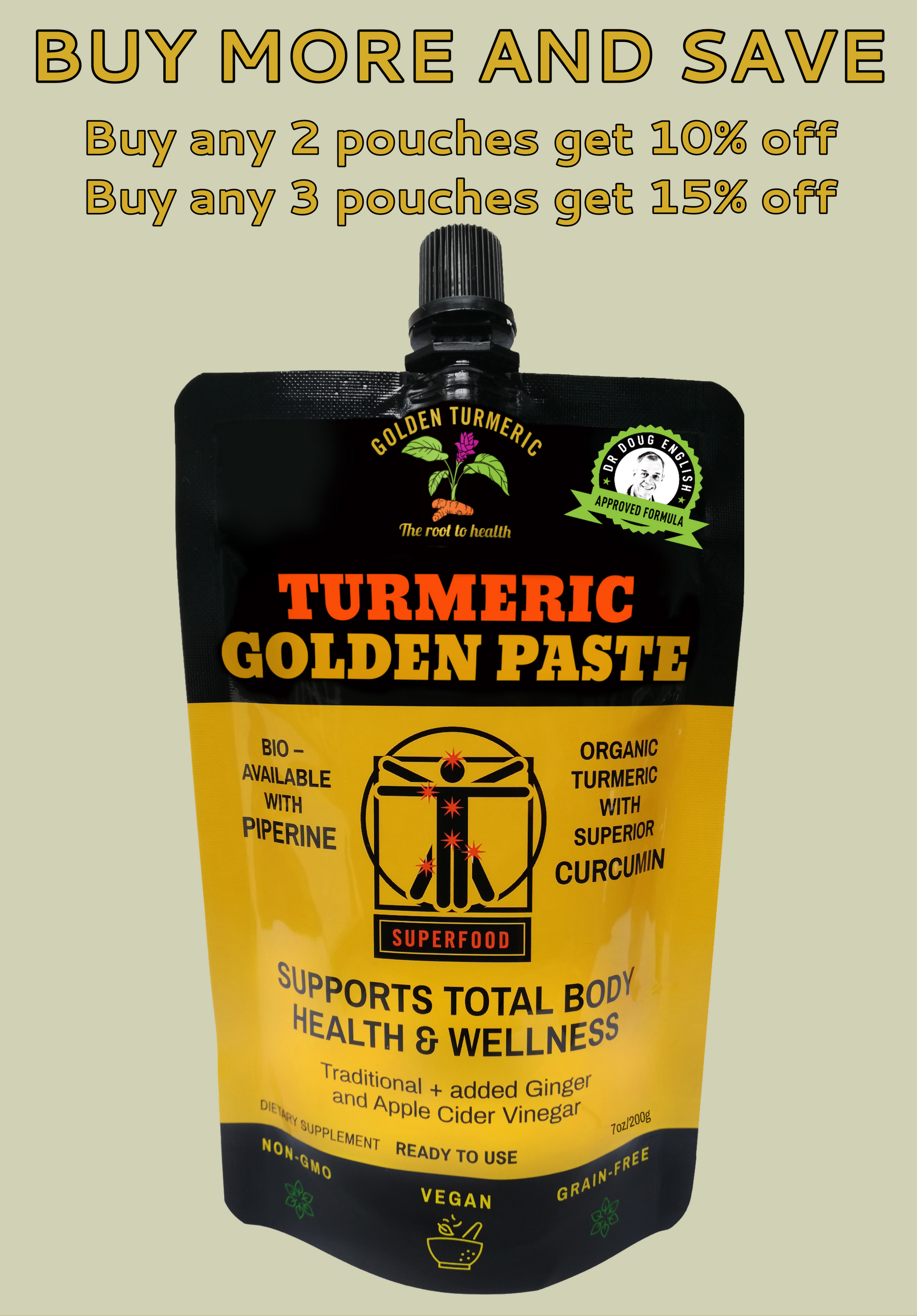 USA Turmeric Golden Paste for health benefits from the most effective turmeric natural health supplement, United States